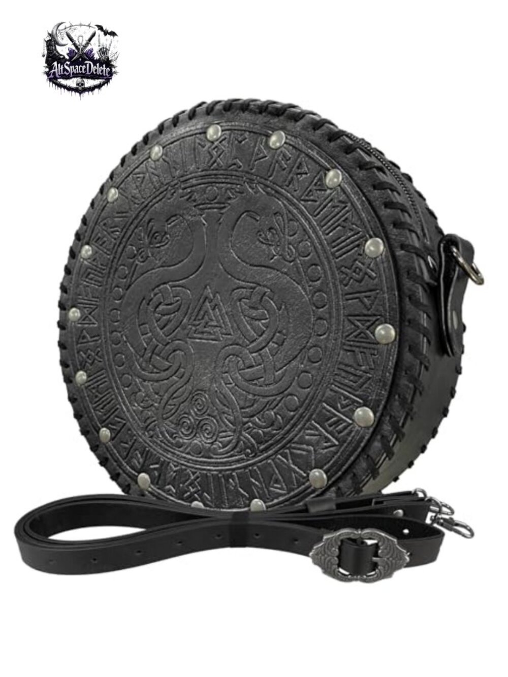 Viking Embossed Faux Leather Crossbody Belt Bag Nordic Satchel